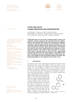 lithol red salts: characterization and deterioration