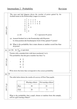 INT 2 Probability - Eastbank Academy