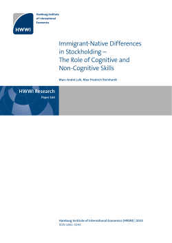 Immigrant-Native Differences in Stockholding &ndash; The Role of