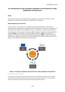 A brief introduction to the European regulatory environment for radio
