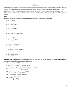 c = 32 m, solve for a and b.