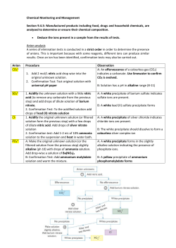 Chemical Monitoring and Management
