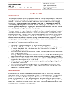 Cognitive Assessment EDCP 632