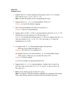 Math 546 Problem Set 24 1. Suppose that H is a normal subgroup of
