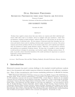 Dual Decision Processes - School of Economics and Finance