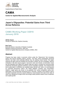 Potential Gains from Third Arrow Reforms CAMA Working Paper 3