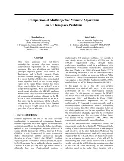 Comparison of Multiobjective Memetic Algorithms on 0/1 Knapsack