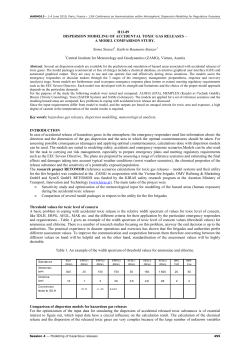H13-89 DISPERSION MODELING OF ACCIDENTAL TOXIC GAS