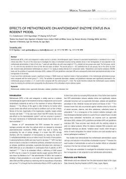 effects of methotrexate on antioxidant enzyme status in a rodent model