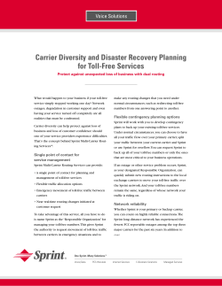 Carrier Diversity and Disaster Recovery Planning for Toll