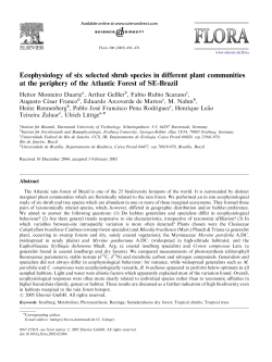 Ecophysiology of six selected shrub species in different plant