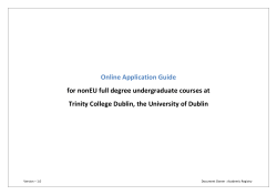 The Application Form - Trinity College Dublin