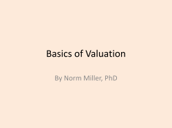 Basics of Valuation - Professor Norm Miller, PhD
