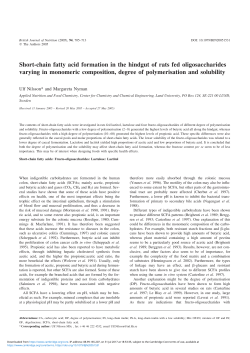 Short-chain fatty acid formation in the hindgut of rats fed