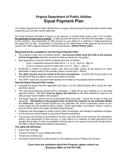 Equal Payment Plan Form! - Virginia Public Utilities
