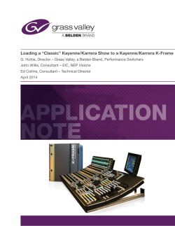 Loading a &ldquo;Classic&rdquo; Kayenne/Karrera Show to a