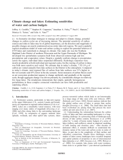 Climate change and lakes: Estimating sensitivities of water and