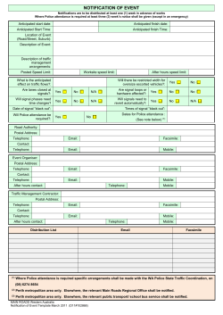 Notification of Event Template