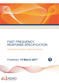 FFR Coversheet - Australian Energy Market Operator