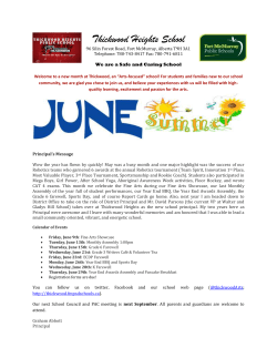 the newsletter - Thickwood Heights School