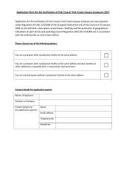 Application for Irish Cream Verification