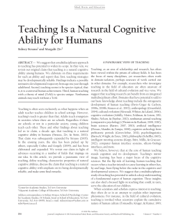 Teaching Is a Natural Cognitive Ability for Humans