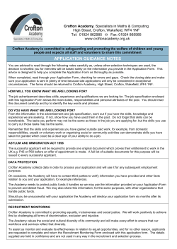 Crofton Academy is committed to safeguarding and promoting the