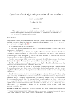 Questions about algebraic properties of real numbers