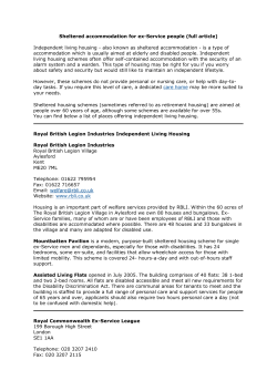 Sheltered accommodation for ex-Service people
