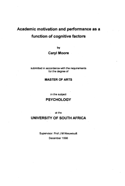 Academic motivation and performance as a function of cognitive