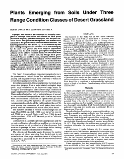 Plants Emerging from Soils Under Three Range Condition Classes