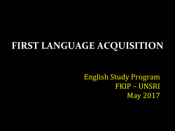 FIRST LANGUAGE ACQUISITION
