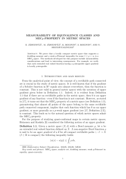 MEASURABILITY OF EQUIVALENCE CLASSES AND MECP