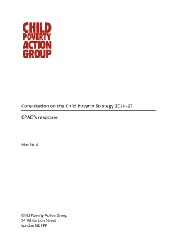 Consultation on the Child Poverty Strategy 2014