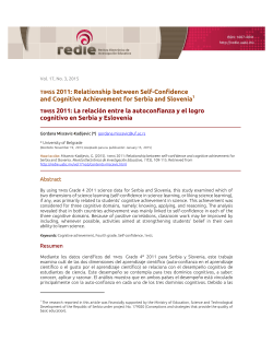 TIMSS 2011: Relationship between Self