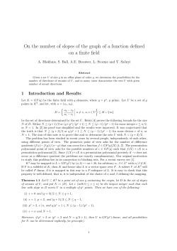 On the number of slopes of the graph of a function defined on a finite