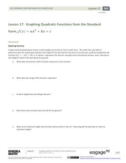 Algebra I Module 4, Topic B, Lesson 17: Student Version