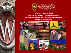 CIC Presentation: PKI Implementation at the University of Wisconsin