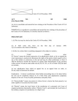 Code of Civil Procedure, 1908