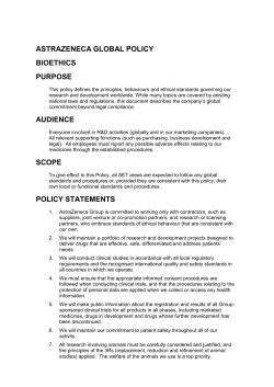 astrazeneca global policy bioethics purpose audience