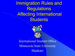 Immigration Rules and Regulations Affecting International Students