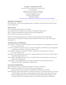 RESEARCH INTERESTS Social Networks , Social Exchange