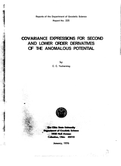 covariance expressions for second and lower order derivatives of
