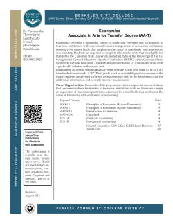 Economics Associate in Arts for Transfer Degree (AA-T)