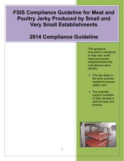Compliance Guidelines for Meat and Poultry Jerkey Produced by
