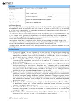 Job Description - University of Surrey Job Opportunities