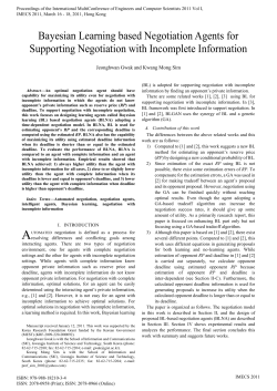 Bayesian Learning based Negotiation Agents for