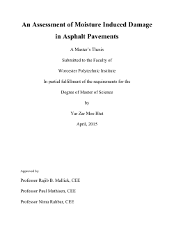 An Assessment of Moisture Induced Damage in Asphalt Pavements
