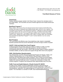 Glossary of Terms - Food Bank of the Southern Tier