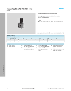 Pressure Regulators MS-LRB, Metric Series